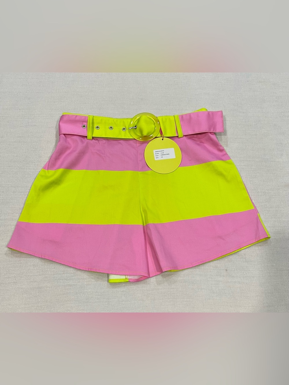 Alden Adair James Shorts - Neon Pink & Yellow Cabana Stripe Size XS NWT